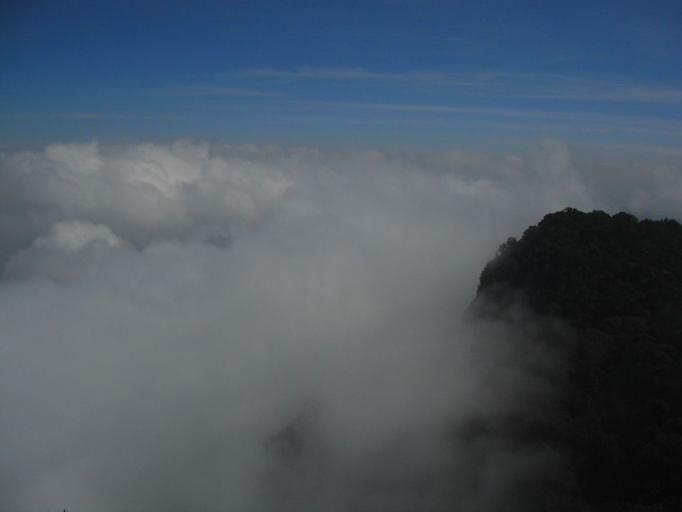 clouds below